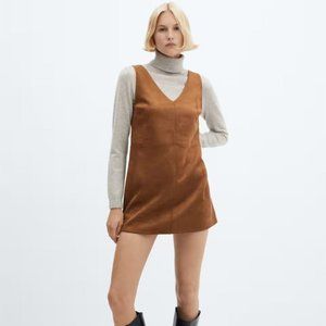 MANGO Straight suede dress